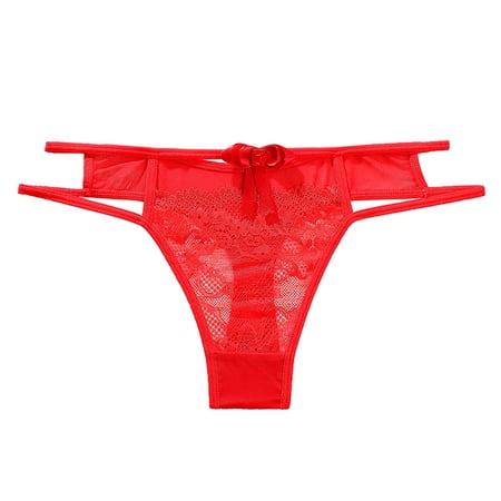 

Odeerbi Clearance Lace Briefs Seamless Panty Women Lingerie Thongs Panties Ladies Hollow Out Underwear Red