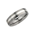 thumbnail image 2 of Mens Chisel 6mm Comfort Fit Satin Titanium Wedding Band Ring with Sterling Silver Inlay for Men, 2 of 7