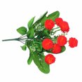 thumbnail image 3 of Ramo de flores de simulación de 9 cabezas, tela de adorno floral falso, decoración de vegetación, sala de estar, rojo oscuro Advancent HA8158-03B, 3 of 6