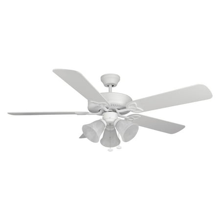 Builder Deluxe White Ceiling Fan - Craftmade BLD52MWW5C3 Builder Deluxe 52 in. Indoor Ceiling Fan - Matte White