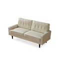 thumbnail image 5 of US Pride Furniture Acire 69.3" Faux Leather Cushion Back Sofa, White, 5 of 5