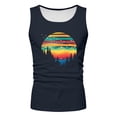thumbnail image 4 of Mens T Shirts Coconut Print Sleeveless Vacation Top for Men,Navy,XL, 4 of 4