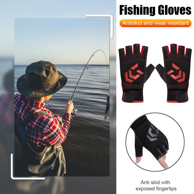 Guantes de pesca universales de medio dedo Guantes de protección para pesca con caña al aire libre Talla única Tmvgtek Para estrenar