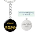 thumbnail image 3 of Whippet Mama Circle Keychain Stainless Steel or 18k Gold Dog Mom Pendant, 3 of 7