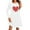 White, variant on Hueook Winter Dresses for Women Dresses Women's Fashion Round-Neck Short Sleeved Printed Pullover Dress Orange 2X