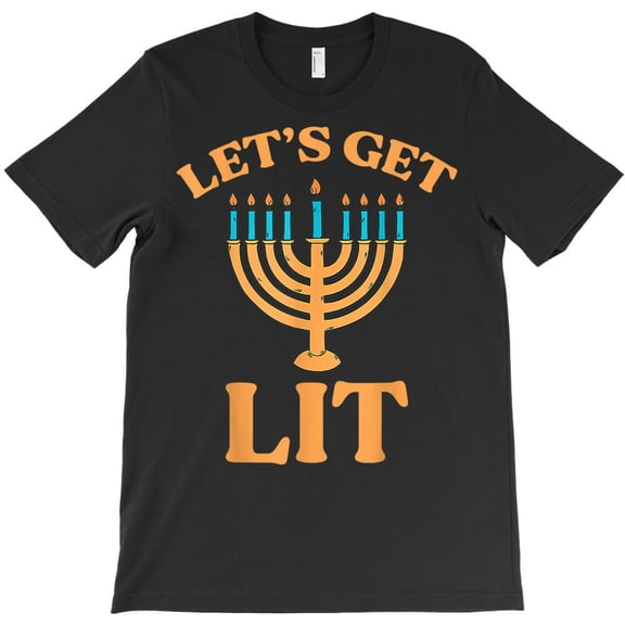 Let's Get Lit Hanukkah Jew Menorah Jewish Chanukkah Themed Holiday - Breathable Material G33449 Unisex T-Shirt, Up to Size 5XL