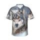 thumbnail image 1 of Balery Majestic Snowy Wolf Camisas hawaianas de manga corta para hombre, camisas playeras de corte holgado, camisas de vacaciones con botones,Medium, 1 of 7