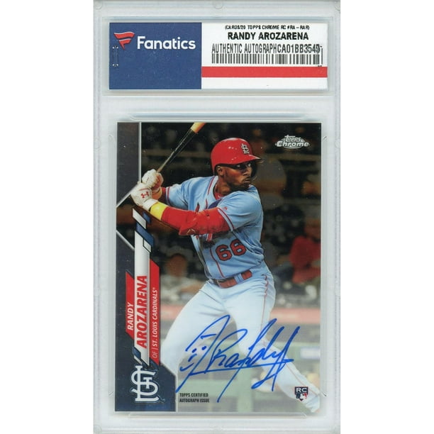Randy Arozarena St Louis Cardinals Autographed Topps Chrome Rc Ra Rar Card Topps Fanatics Authentic Certified Walmart Com