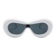 thumbnail image 4 of Novedad Gafas de sol gruesas Gafas Gafas Gafas de sol Moda Marco ancho Estilo de diseñador Tonos inflados Anteojos para mujeres Unisex Damas Hombres Blanco Hugo anteojos de mujer, 4 of 10