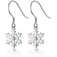 thumbnail image 6 of 925 Sterling Silver Snowflake Earrings Drop for Women Teens Small Snowflake Dangle Earrings, 6 of 10