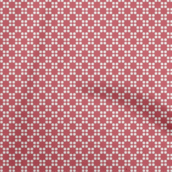 oneOone Cotton Poplin Pink Fabric Asian Block Floral Dress Material Fabric Print Fabric By The Yard 42 Inch Wide