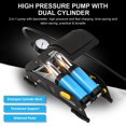 thumbnail image 3 of 2-In-1 Folding Air Pump with Precise Barometer in Black High Pressure Pump with Dual Cylinder Portable Inflatable Cylinder Inflation Pump with Pedal for Automobiles Bicycles Rubber Boats, 3 of 8