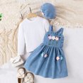 thumbnail image 4 of Utlike Toddler Girls Outfits Long Sleeve Flower Tops And Dress Hat 3 Pack Outfit Clothes Set For Children Kids Winter Fallclothes Girl Cute Clothes Set Size 6 Years-7 Years, 4 of 8