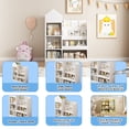 thumbnail image 4 of PORKISS Bookshelf for Kids, Wood Kids Bookcase with Toy Storage Organizer, Freestanding Book Shelf with 6 Compartments and 2 Baskets Bins for Kids Bedroom, Nursery, Playroom, White, 4 of 8