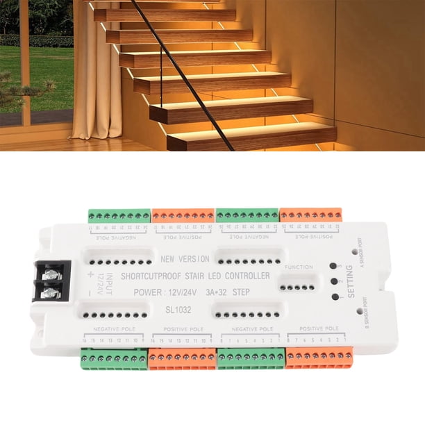Controlador De Luz De Escalera LED Con Sensor De Movimiento, Controlador De Luz De Escalera Con Sensor De Movimiento LED Ajustable De 4 Velocidades Profesional Para Luz De Escalera