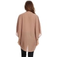 thumbnail image 4 of Women's Solid Casual Chiffon Kimono Sleeve Open Front Cardigan Cape, 4 of 5