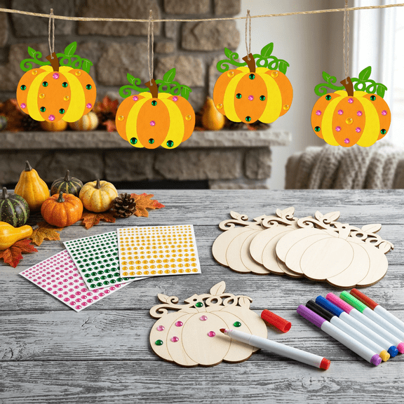 Pumpkin-Shaped DIY Party Banner & Hanging Decor Set - Halloween Party Decorations, Perfect for Celebrating Fall Festivities