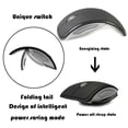 thumbnail image 3 of Foldable Arc Wireless Mouse Silent Click Bluetooth 2.4GHz Portable Curved Mouse for Home, Office, Travel, Silver, 3 of 12