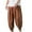 Coffee, variant on Men's Wide Leg Pants Casual Cotton Lined Tapered Pants Drawstring Waist Closed Bottom Cropped Pants Black