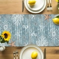 thumbnail image 4 of Burlap Table Runner 90 Inches Long, Summer Vintage Shell Starfish Non-Slip Kitchen Table Runners for Dining Room Everyday Use Party Table Decorations Nautical Coral Seahorse, 4 of 9