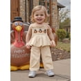 thumbnail image 3 of Jxzom Halloween Toddler Girl Outfits Pumpkin Smocked Spaghetti Strap Tank Top Dress Gingham Plaid Pants Halloween Clothes, 3 of 9