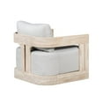 thumbnail image 3 of Paradiso Outdoor Teak Natural Look Swivel Chair - Light Grey Fabric, 3 of 5