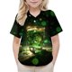 thumbnail image 1 of Blusa y camisa de manga corta con cuello vuelto, moderna e informal, con estampado del Día de San Patricio, con bolsillo, para uniforme escolar, para niños y niñas de 2 a 15 años., 1 of 7