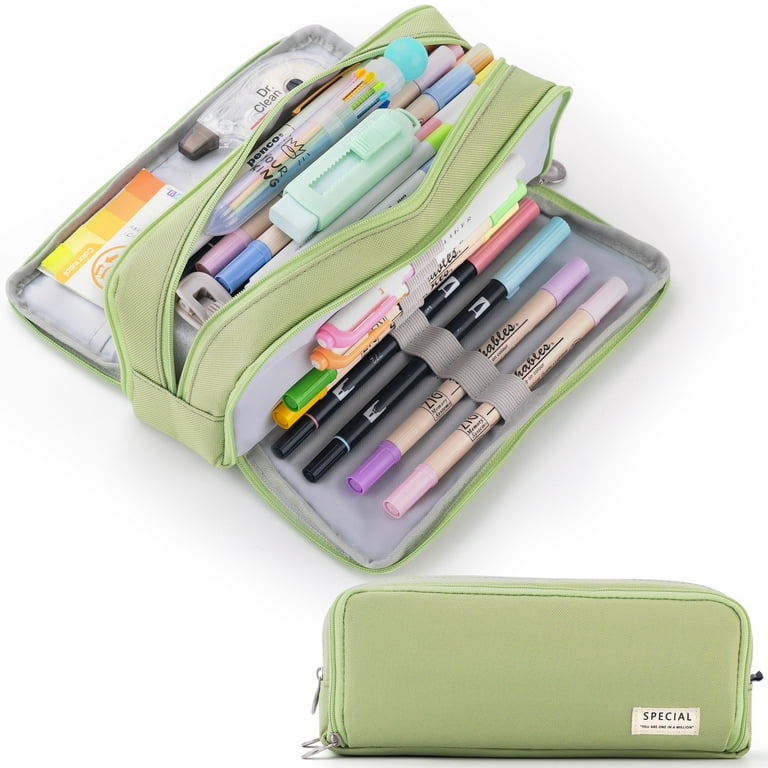 Large Pencil Case Pouch for Girls, Cute Kids Pencil Box School Supplies,  Big Cap