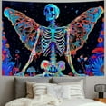 thumbnail image 2 of BCIIG  Blacklight Skull Tapestry Aesthetic Butterfly Tapestries UV Reactive Mushroom Eyes Tapestry Galaxy Space Tapestry Neon Skeleton Moth Tapestry Wall Hanging for Bedroom Painting, 2 of 6