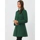 thumbnail image 3 of Abrigo largo de invierno con bolsillos para mujer con un solo pecho Verde M, 3 of 6
