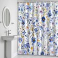thumbnail image 5 of Blue Daisy Shower Curtain for Bathroom Decor, Farmhouse Flowers Floral Waterproof Fabric Shower Curtain, 36"x72" Set with 12 Hooks, 5 of 9
