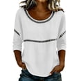 thumbnail image 1 of Blusas para las Mujeres Casual Verano Suave Y Cómodo Suelto Camiseta Blusa Cuello en V Manga Larga Camiseta Denim Vestido Mujeres para la Oficina Entrenamiento Al Aire Libre, 1 of 9