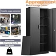 thumbnail image 4 of Metal Storage Cabinet with Adjustable Shelves, Garage Cabinet with 2 Lockable Doors, Garage Storage Cabinet, Kitchen Pantry Cabinet - 71'H, Black, 4 of 18