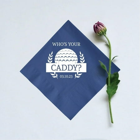 50pcs Custom Golf 3ply Cocktail Napkins, Personalized Beverage Napkin Favors, Bachelor Party Paper Napkins, Personalized Paper Napkin Favor，Cocktail napkins for reception disposable decorative 5"x5"