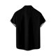 thumbnail image 3 of Camisas Hombre Vestir Camisa de manga corta con cuello vuelto y estampado informal de verano para hombre (Black, M), 3 of 5