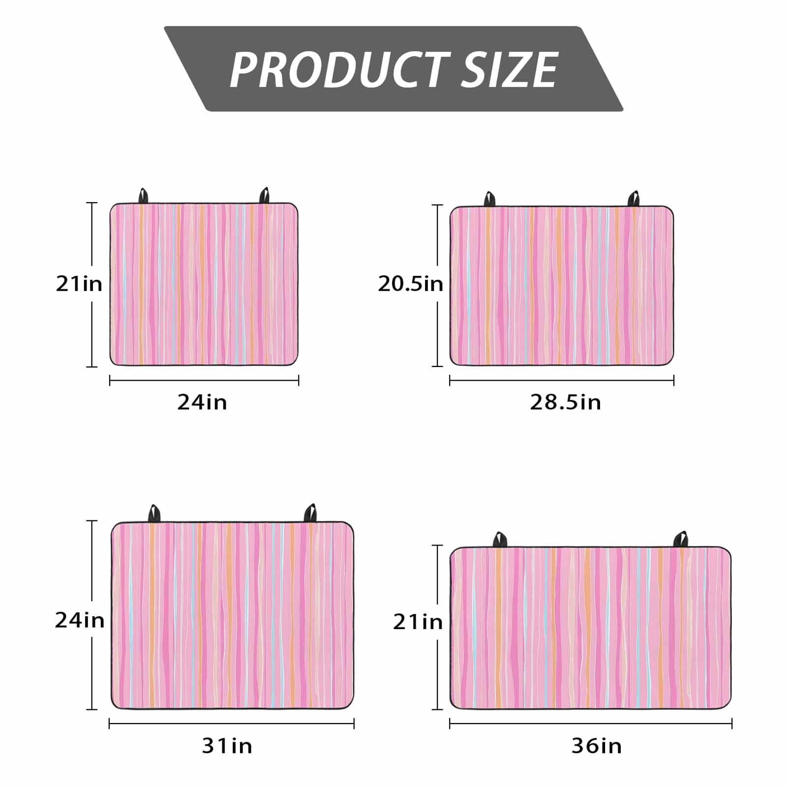 Pink Orange Blue Stripe Stove Top Cover for Electric Stove, Heat-proof & Non Slip Glass Top Stove Cover Protector, Modern Abstract Art Striped Farmhouse Kitchen Flat Cooktop Rubber Mat 24x21 Inches