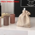 thumbnail image 3 of 50 Uds. Bolsa de arpillera de lino marrón de 9x12 cm, bolsas pequeñas de arpillera, bolsa de joyería con cordón, bolsa de regalo para boda, fiesta, cumpleaños, artesanía DIY oso de fresa Electrónica, 3 of 5