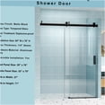 thumbnail image 2 of JERFIT 76" H Frameless Single Sliding Shower Door with Soft Close, 56-60" Width Adjustable, 6mm Explosion Proof Tempered Glass in Matte Black for Bathroom, 2 of 10
