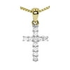 14k Yellow Gold Prong Set Diamond Mini Cross (0.25 ct)