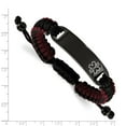 thumbnail image 2 of Stainless Steel Bracelet Medical Nylon 11.58 mm 7.25 to 9.5 in Chisel Polished Black IP-plated with White Enamel and Red Adjustable ID, 2 of 3