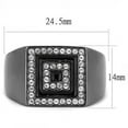 thumbnail image 3 of Anillo Color Negro Para Hombres de Acero Inoxidable Dos Cuadros, 3 of 4