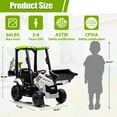 thumbnail image 5 of 12V JCB Ride on Excavator Toy, 4 in 1 Ride on Tractor Truck with Remote Control, Powered Ride on Bulldozer Kids Electric Vehicles with Front Loader Bulldozer, Digger, Adjustable Seat, Green+White, 5 of 6