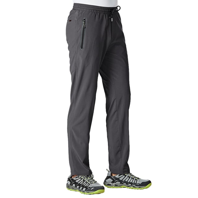 Pantalones de senderismo TBMPOY, ligeros, de secado rápido, para hombre, gris oscuro, talla L