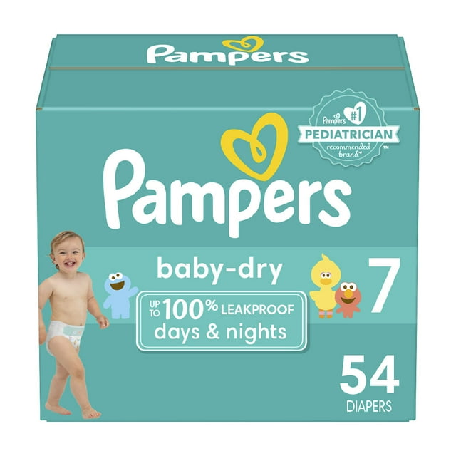Pañales Pampers Baby Dry, tamaño 7, 54 unidades, absorbentes desechables