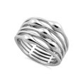 thumbnail image 1 of 925 Sterling Silver Oxidized Platinum Plated Multi Row Statement Women Ring, 1 of 2