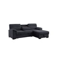 thumbnail image 2 of Kipling II 94"W Dark Gray Chenille Sleeper Sectional Storage Cupholder USB, 2 of 6
