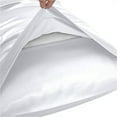 Hannah Linen Set of 2 Luxury White Satin King Size Pillow Covers, Satin