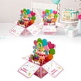 thumbnail image 2 of VKLU 9st Birthday 3D Pop Up Box Card, First Year Milestone Explosion Box Greeting Card with Envelope and Ribbon, Unique Keepsake Gift, Vibrant 3D Cake Scene, 2 of 9