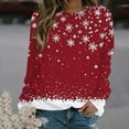thumbnail image 2 of Lorytime Sweatshirt for Women Oversized Christmas Snowflakes Print Shirt Crew Neck Long Sleeve Pullover Loose Tops, 2 of 6