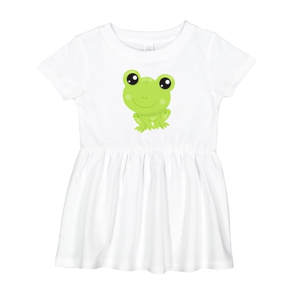 Inktastic Cute Frog, Little Frog, Baby Frog, Green Frog Girls Baby Dress